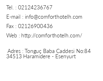 Comfort Hotel Haramidere iletiim bilgileri